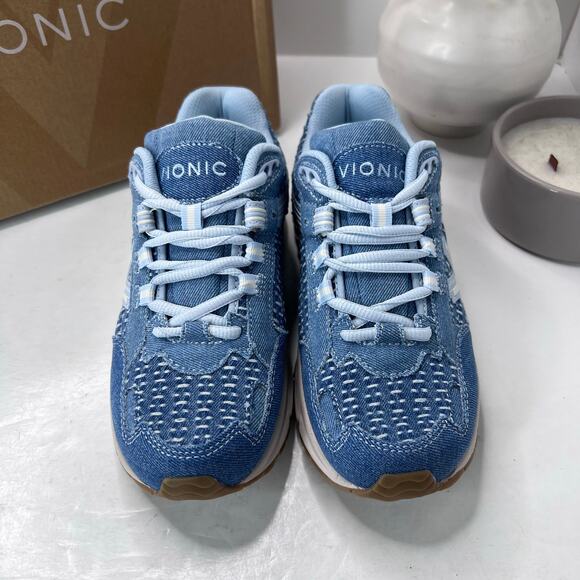 Vionic 23 Walker Denim Lace Up Sneakers Comfort Shoe Blue Women's 6 Medium NWB - Picture 5 of 10